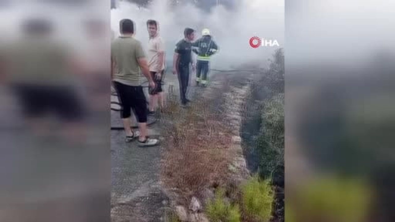 Makilik alanda çıkan yangın büyümeden söndürüldü