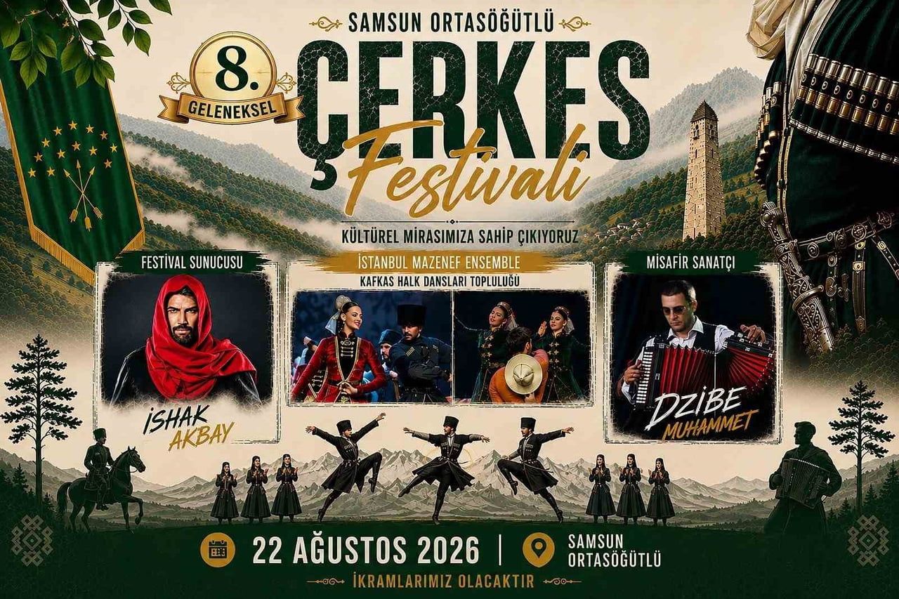 SAMSUN'DA 8. GELENEKSEL ÇERKES FESTİVALİ YAPILACAK