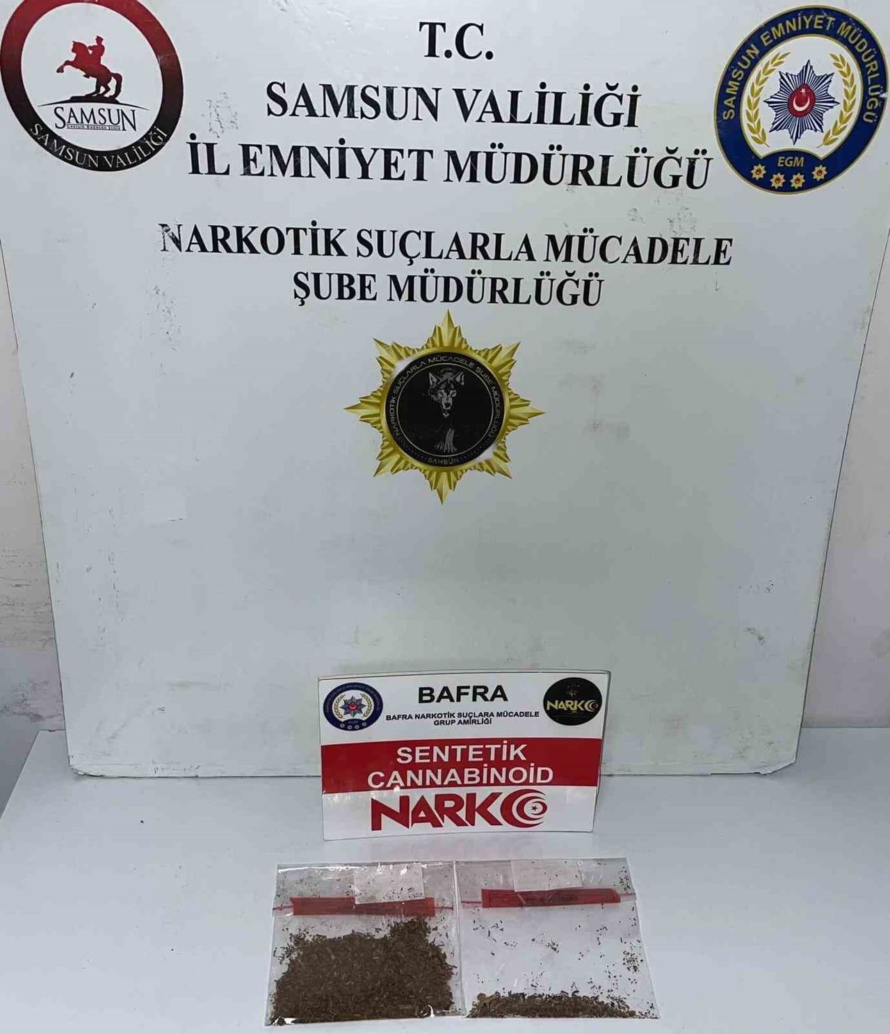 SAMSUN İL EMNİYET MÜDÜRLÜĞÜ BAFRA NARKOTİK SUÇLARLA MÜCADELE BÜRO AMİRLİĞİ EKİPLERİNCE BAFRA'NIN...