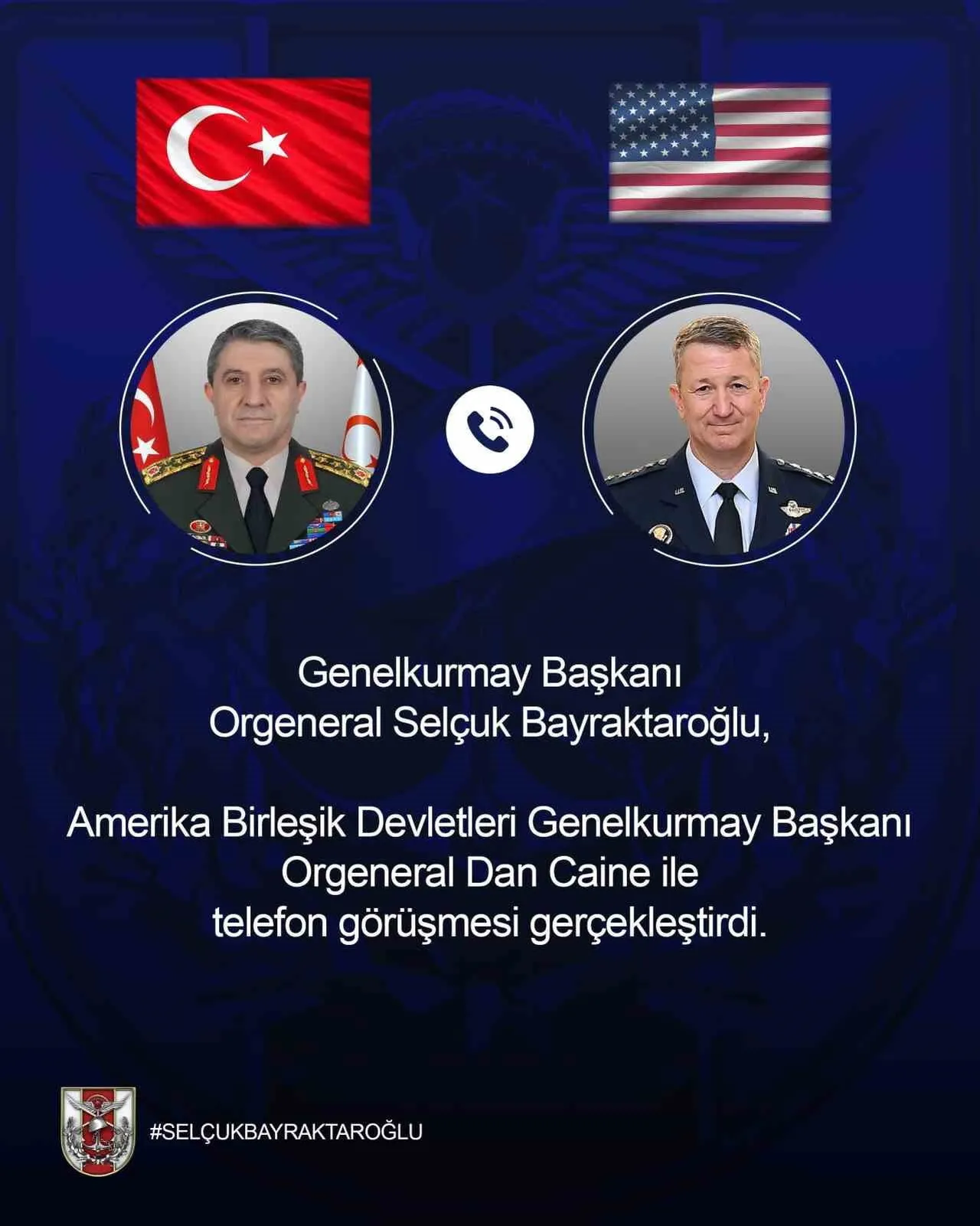 GENELKURMAY BAŞKANI ORGENERAL SELÇUK BAYRAKTAROĞLU, AMERİKA BİRLEŞİK DEVLETLERİ (ABD) GENELKURMAY...
