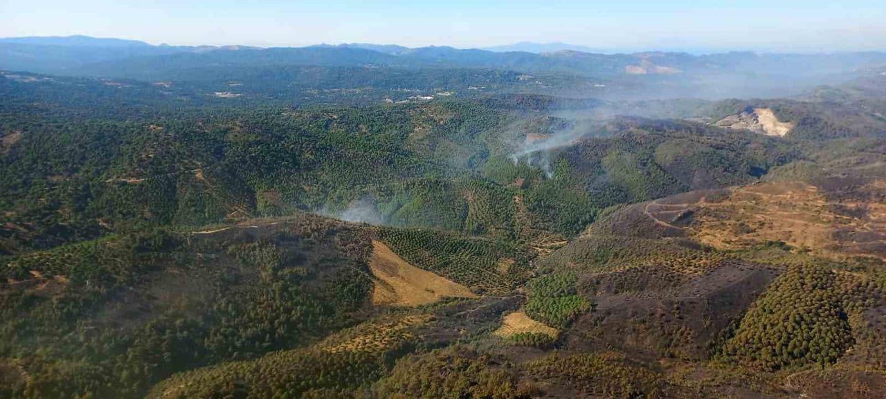 BALIKESİR'İN GÖMEÇ İLÇESİNDE 3'ÜNCÜ GÜNDE DEVAM EDEN ORMAN YANGINI ALANINDA ARTIK DAHA AZ DUMAN...