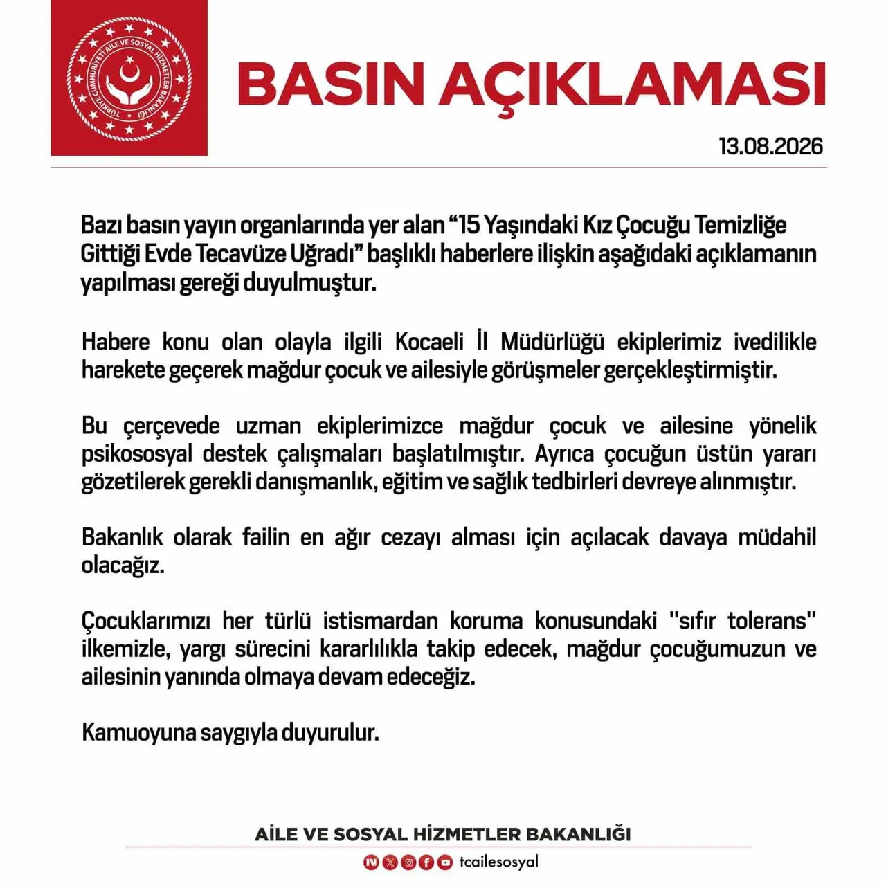 BASIN AÇIKLAMASI