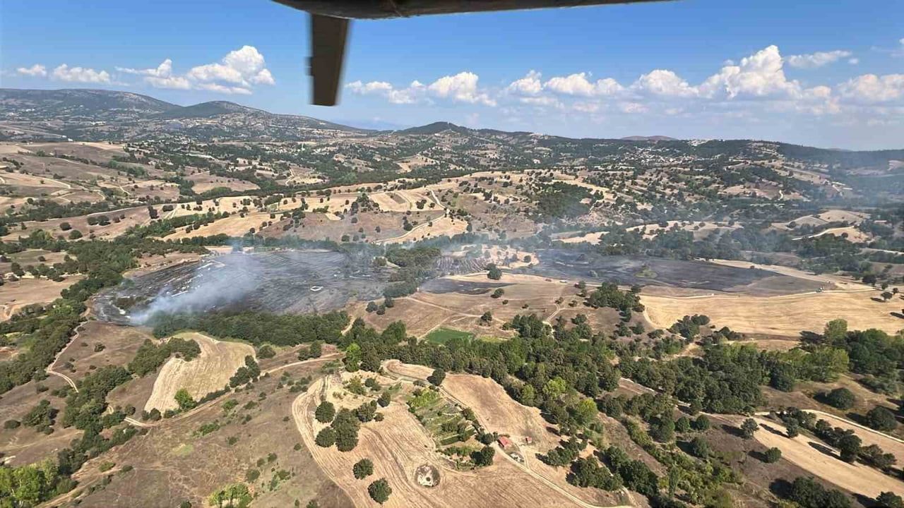 BURSA'NIN BÜYÜKORHAN İLÇESİNDE TARIM ALANINDA BAŞLAYIP ORMANA SIÇRAYAN YANGIN ORMAN VE BÜYÜKŞEHİR...