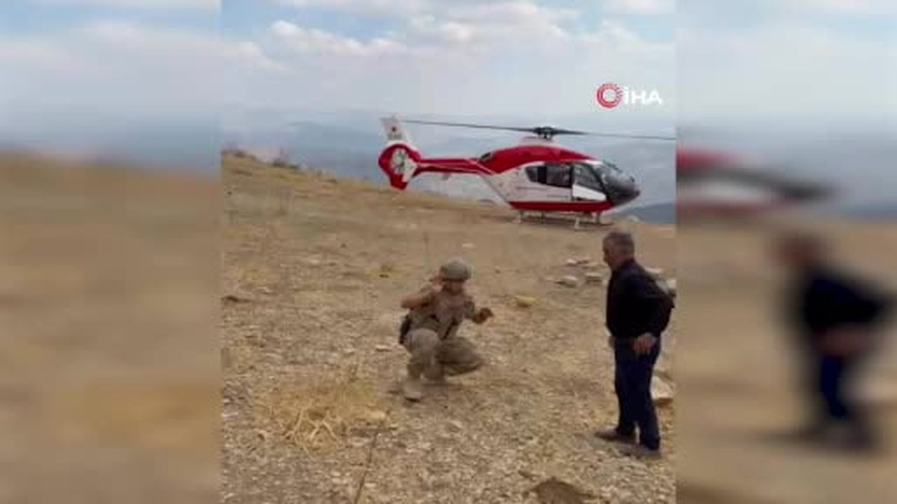 Siirt'te beyin kanaması geçiren kadın ambulans helikopterle hastaneye sevk edildi