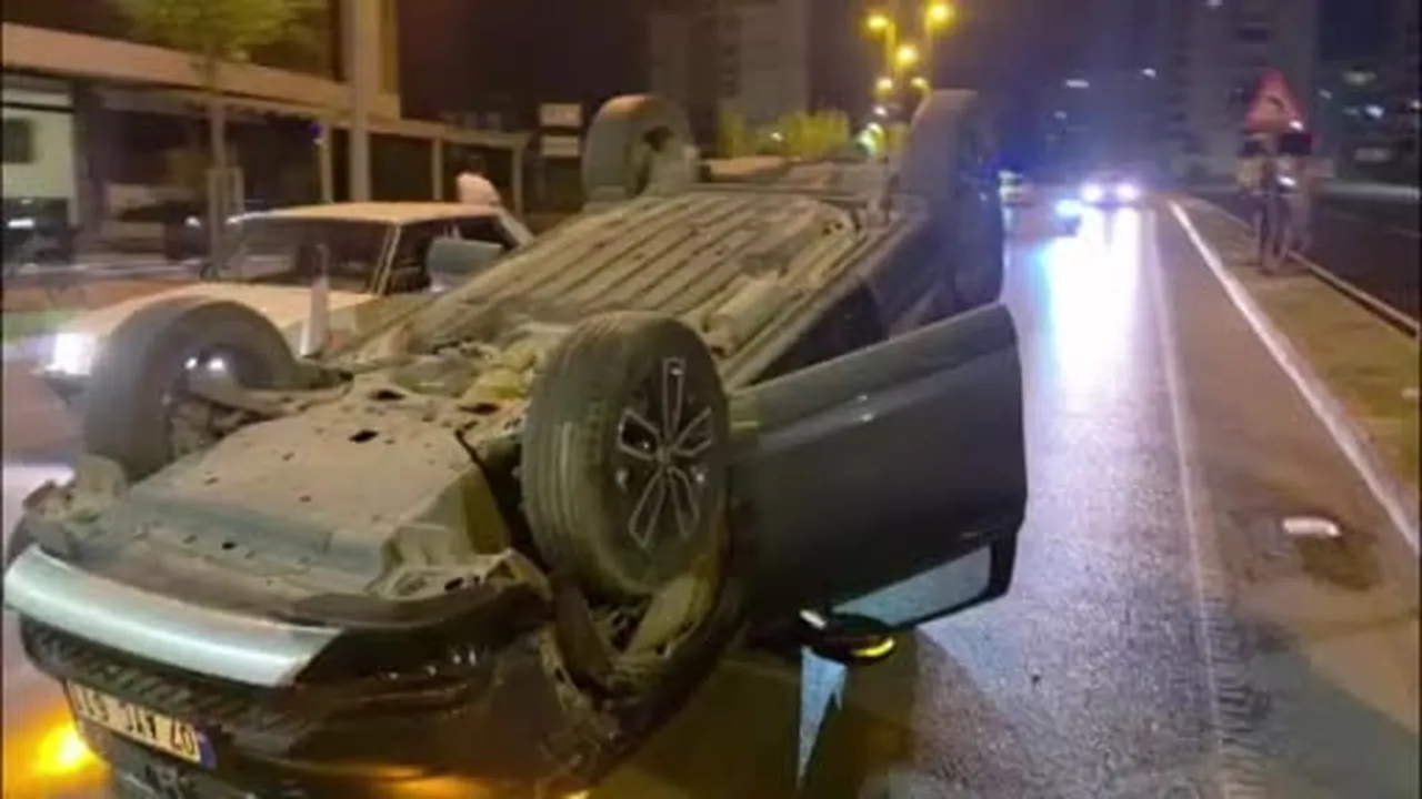 Virajı alamayan araç takla attı, sürücü yaralandı