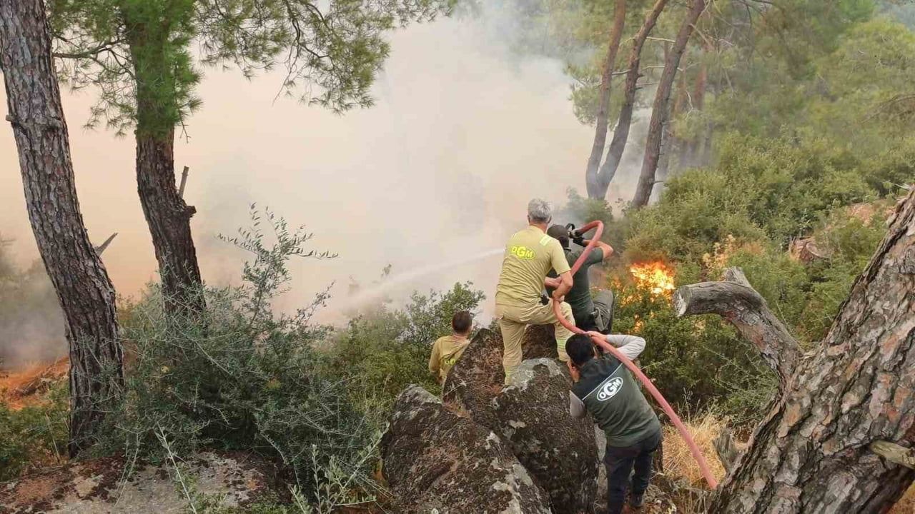 ÇİNE YANGININA MÜDAHALE İKİNCİ GÜNDE SÜRÜYOR