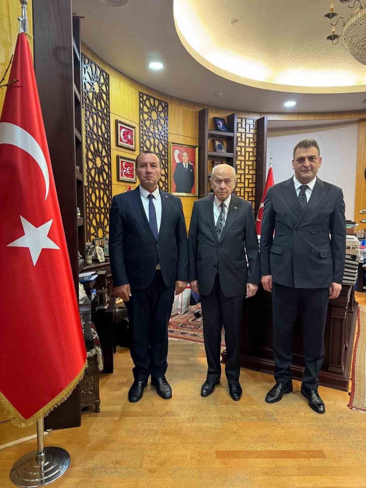 MEHMET EMİN ÖZCANBAZ, MHP GENEL BAŞKANI DEVLET BAHÇELİ VE İL BAŞKANI MUHAMMET TEKİN