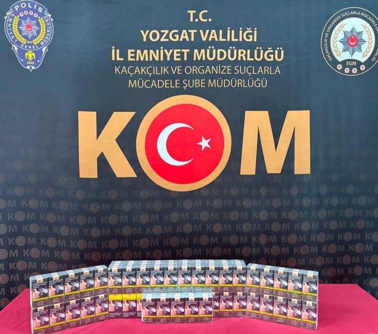 YOZGAT’TA DÜZENLENEN OPERASYONDA KAÇAK SİGARA ELE GEÇİRİLDİ. -