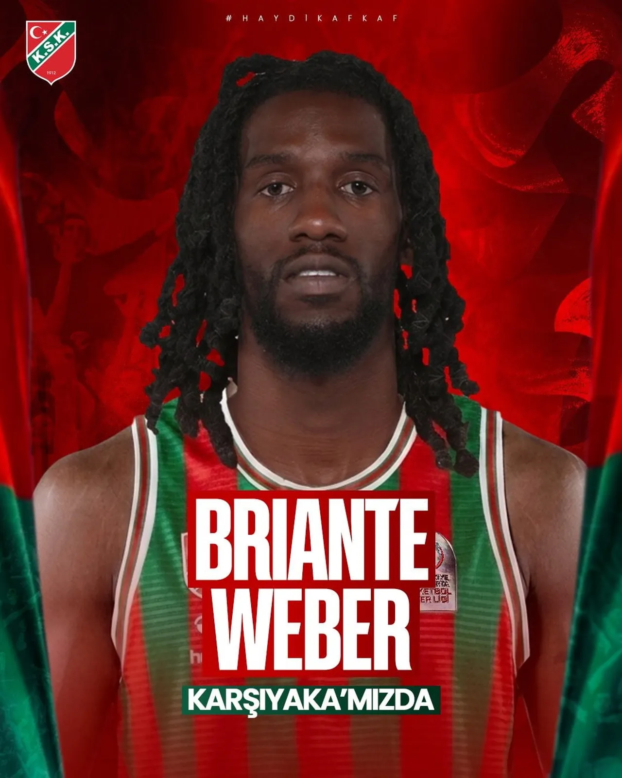 KARŞIYAKA BASKETBOL, 33 YAŞINDAKİ OYUN KURUCU BRİANTE WEBER’İ KADROSUNA KATTIĞINI AÇIKLADI.