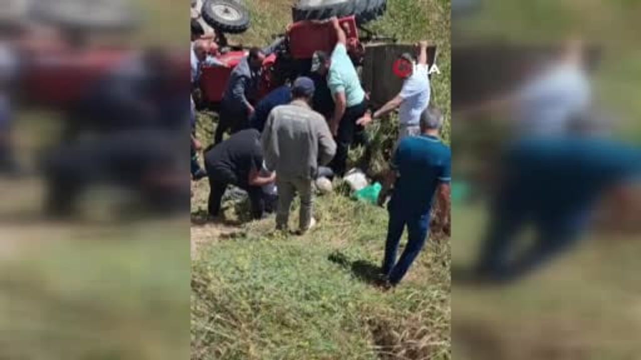 Otomobille çarpışan traktör şarampole devrildi: 1 ölü