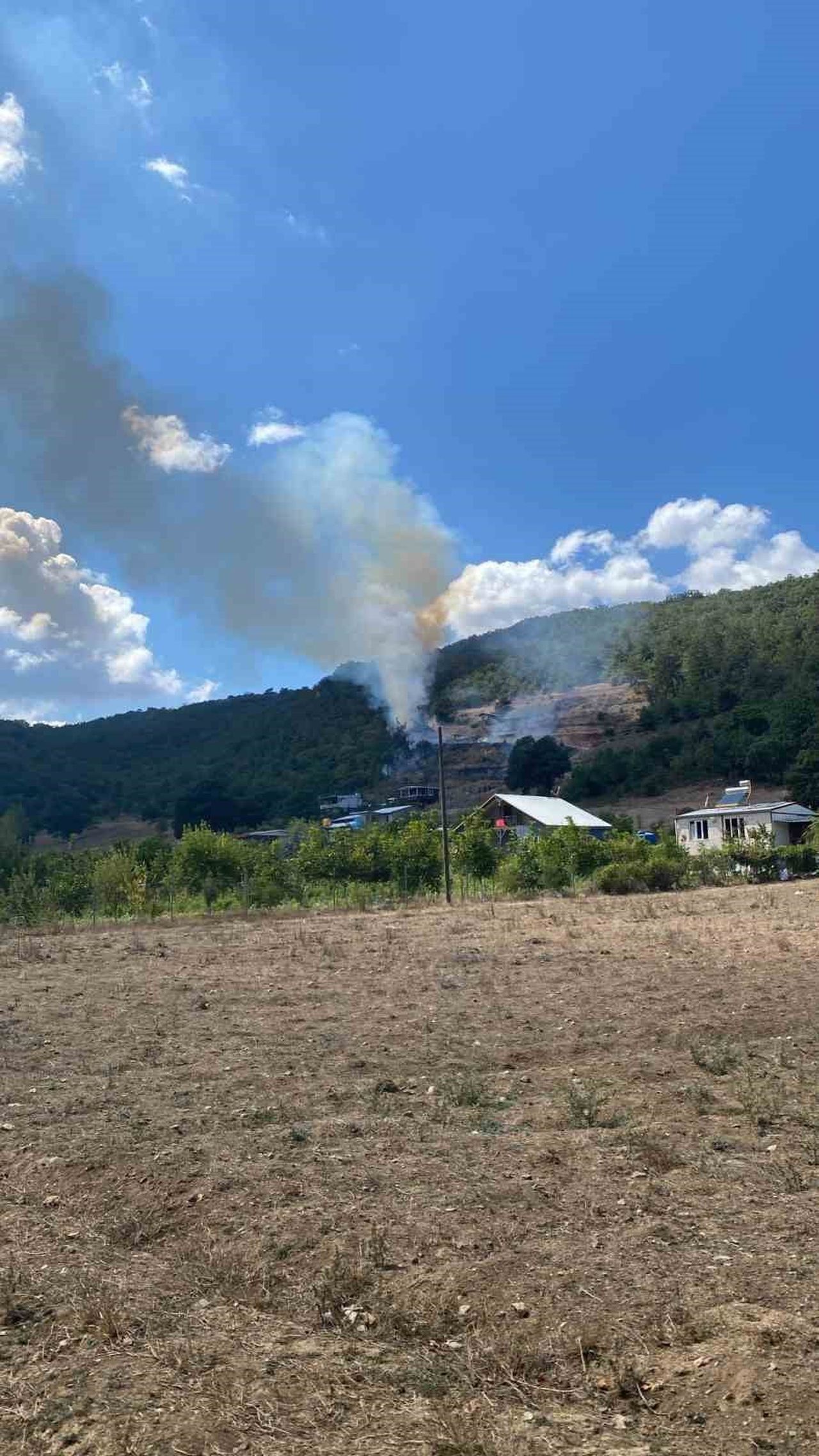 BURSA’NIN KESTEL İLÇESİNDE TARIM ARAZİSİNDE BAŞLAYAN OT YANGINI, KISA SÜREDE ORMANLIK ALANA...