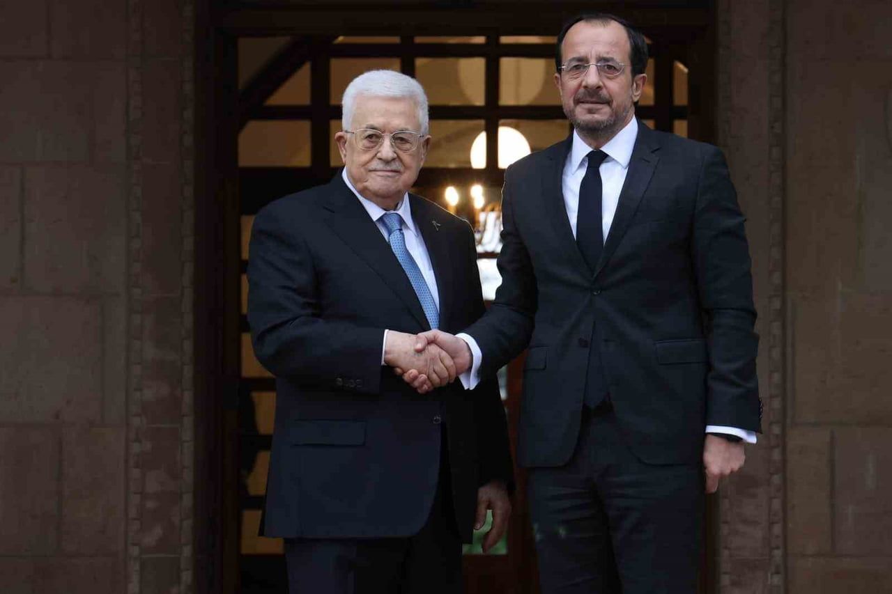 FİLİSTİN DEVLET BAŞKANI MAHMUD ABBAS, GÜNEY KIBRIS RUM YÖNETİMİ (GKRY) LİDERİ NİKOS HRİSTODULİDİS...