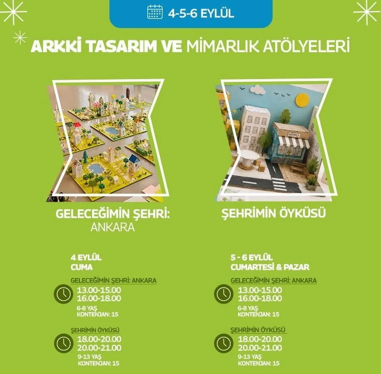 FORUM ANKARA VE FORUM GORDİON, 4, 5 VE 6 EYLÜL TARİHLERİNDE ÇOCUKLARI MİMARLIK, TASARIM VE HİKÂYE...