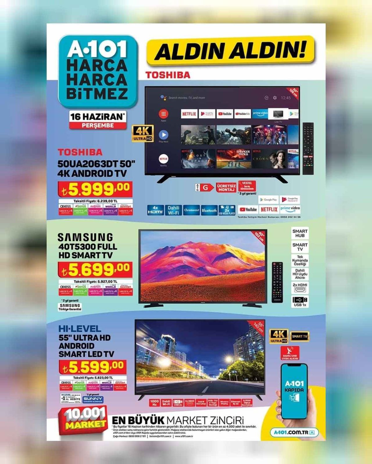 A101 aktüel ürünler kataloğu 16 Haziran 2022