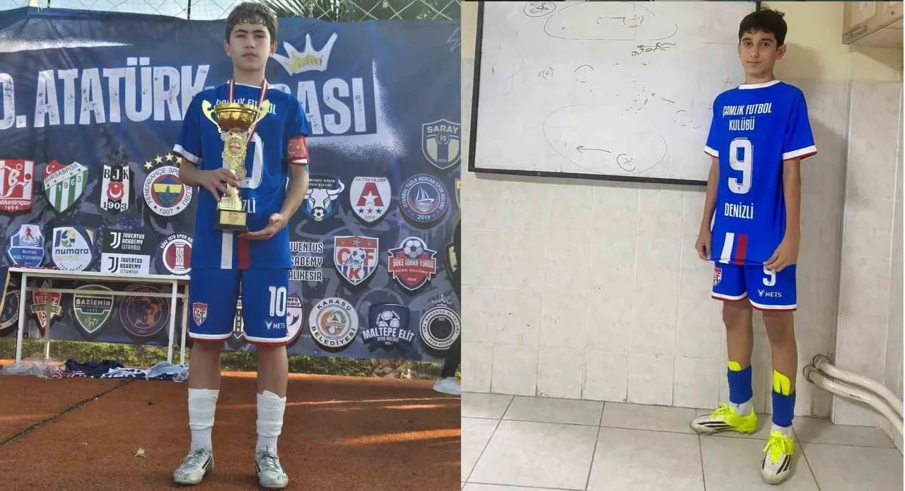 DENİZLİ ÇAMLIK FUTBOL KULÜBÜNDE 7 YILDIR FORMA GİYEN ORTA SAHA OYUNCUSU EŞREF ERAT (SOLDA) VE...
