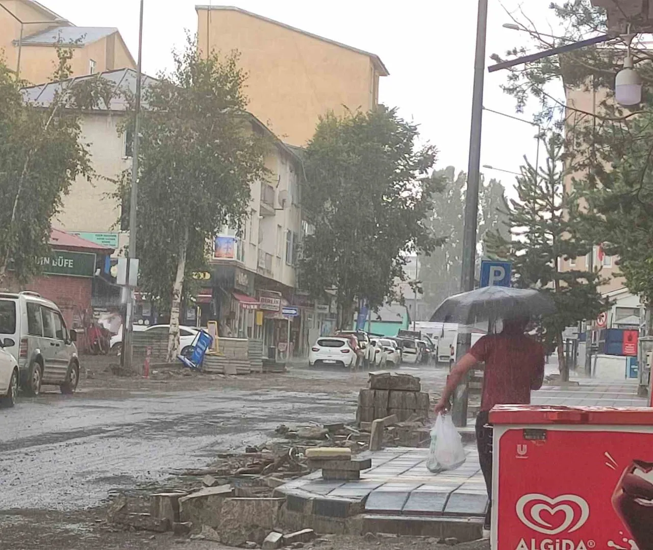 SAĞANAK VE DOLU ULAŞIMI AKSATTI, TARIM ARAZİLERİ ZARAR GÖRDÜ.