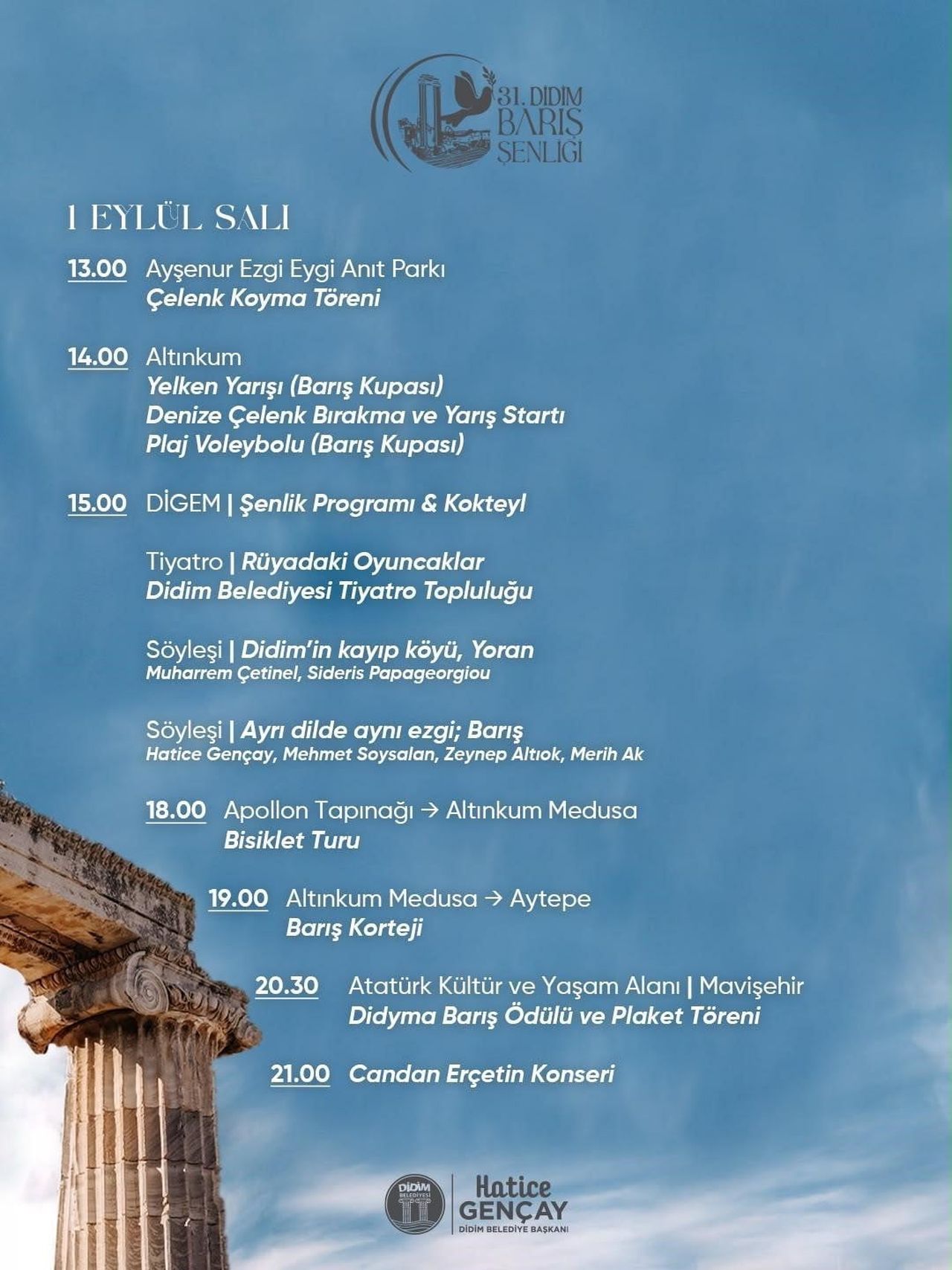 DİDİM BELEDİYESİ TARAFINDAN BU YIL 31’İNCİSİ DÜZENLENECEK DİDİM BARIŞ ŞENLİĞİ, 'AYRI DİLDE, AYNI...