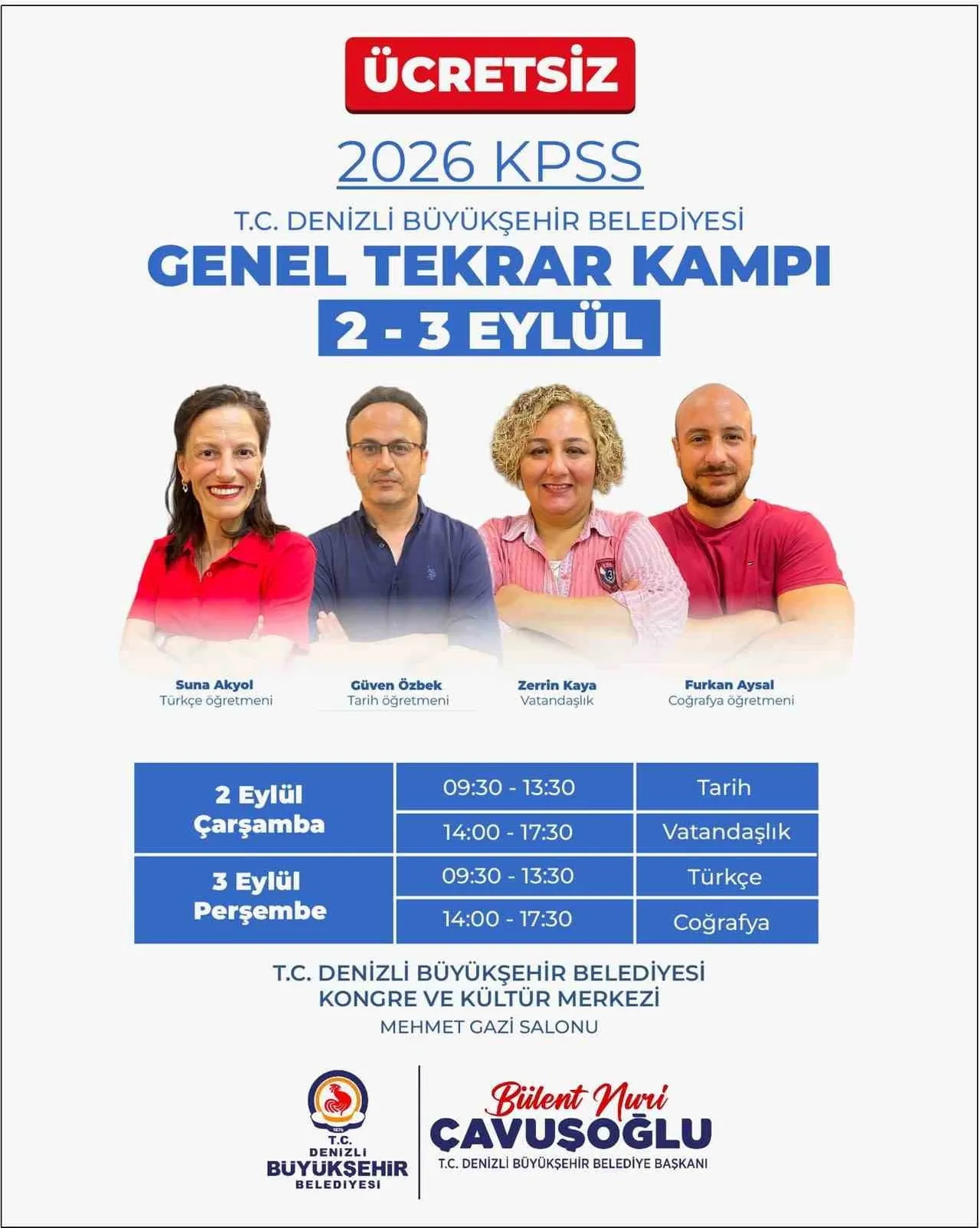 DENİZLİ BÜYÜKŞEHİR BELEDİYESİ, 2026 KAMU PERSONEL SEÇME SINAVI'NA (KPSS) HAZIRLANAN ADAYLARA...
