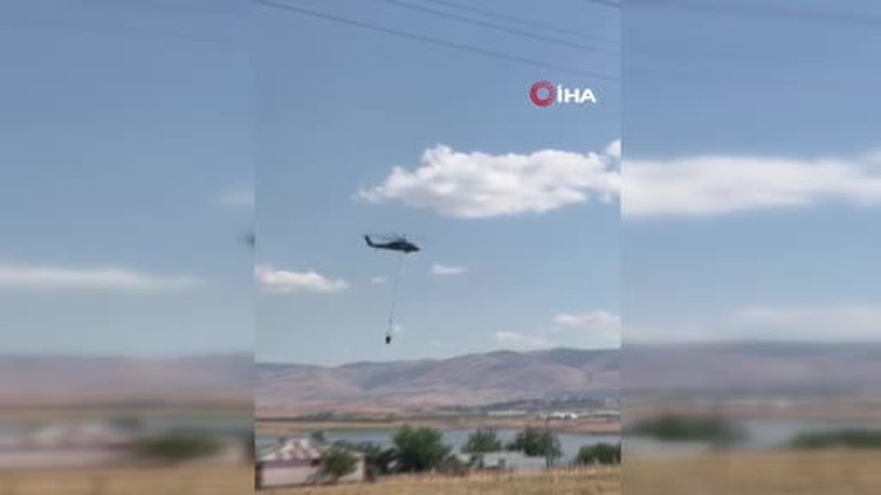 Elazığ'daki orman yangınına havadan müdahale başladı