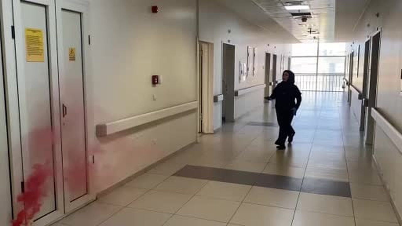 Hastanede gerçeği aratmayan yangın tatbikatı