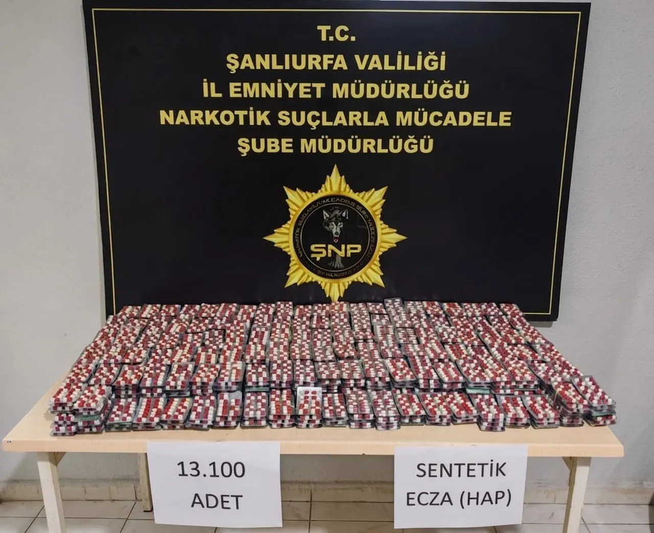 ŞANLIURFA’DA 13 BİN UYUŞTURUCU HAP ELE GEÇİRİLDİ