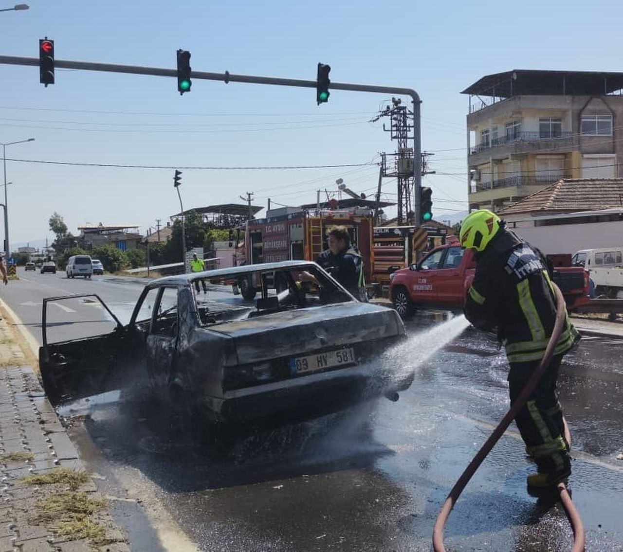 AYDIN’DA ARAÇ YANGINI