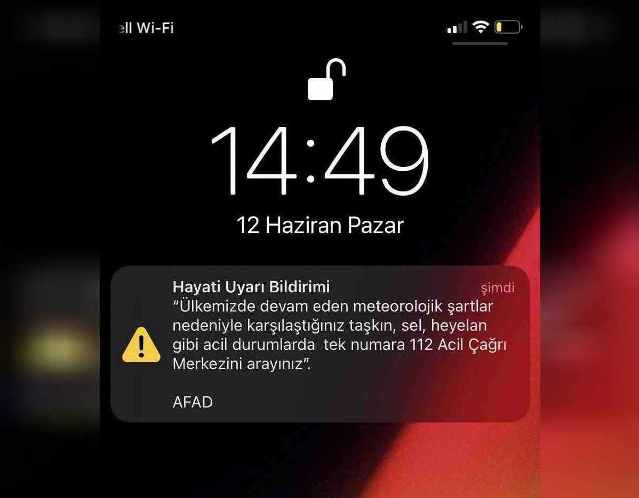 AFAD hayati uyarı bildirimi