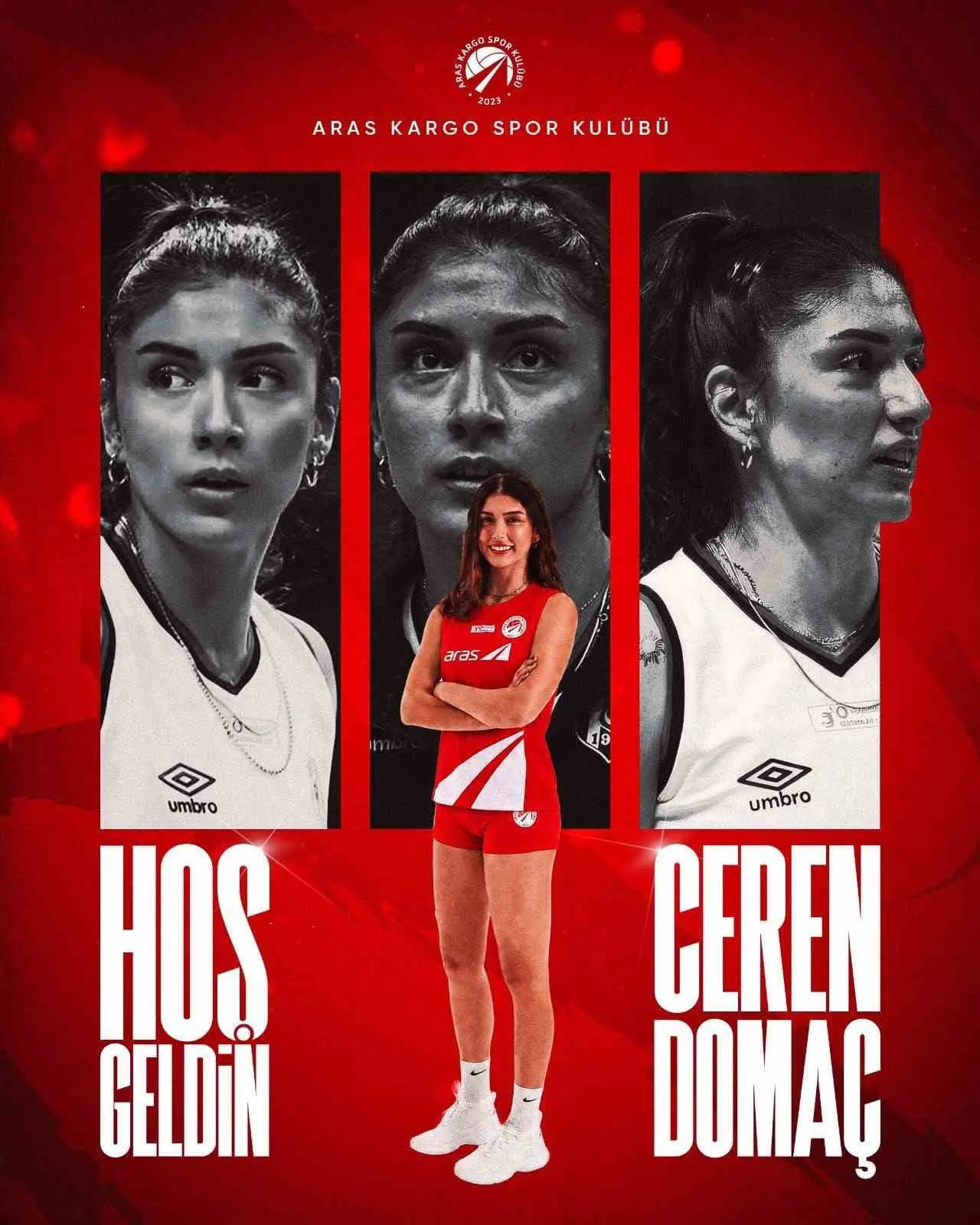 ARAS KARGO KADIN VOLEYBOL TAKIMI, ORTA OYUNCU POZİSYONUNDA OYNAYAN 27 YAŞINDAKİ CEREN NUR DOMAÇ’I...