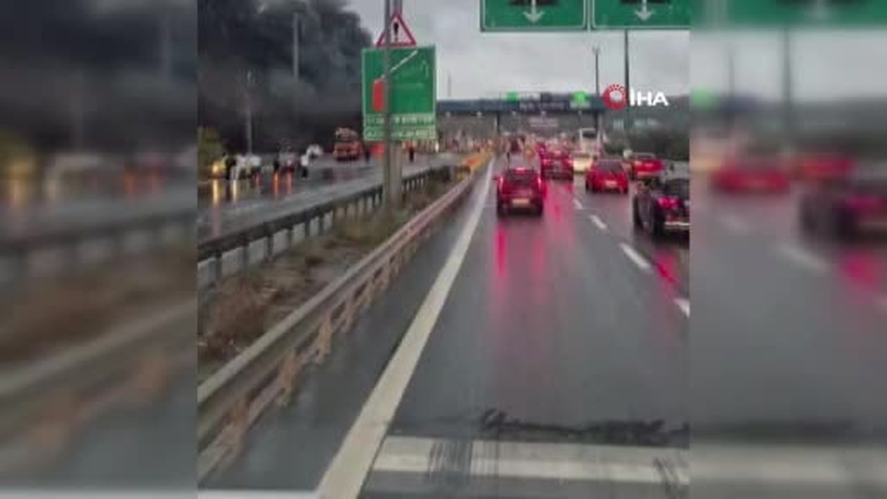 Kuzey Marmara Otoyolu'nda bariyerlere çarpan otobüs alev alev yandı: 2 ölü, 1’i ağır 8...