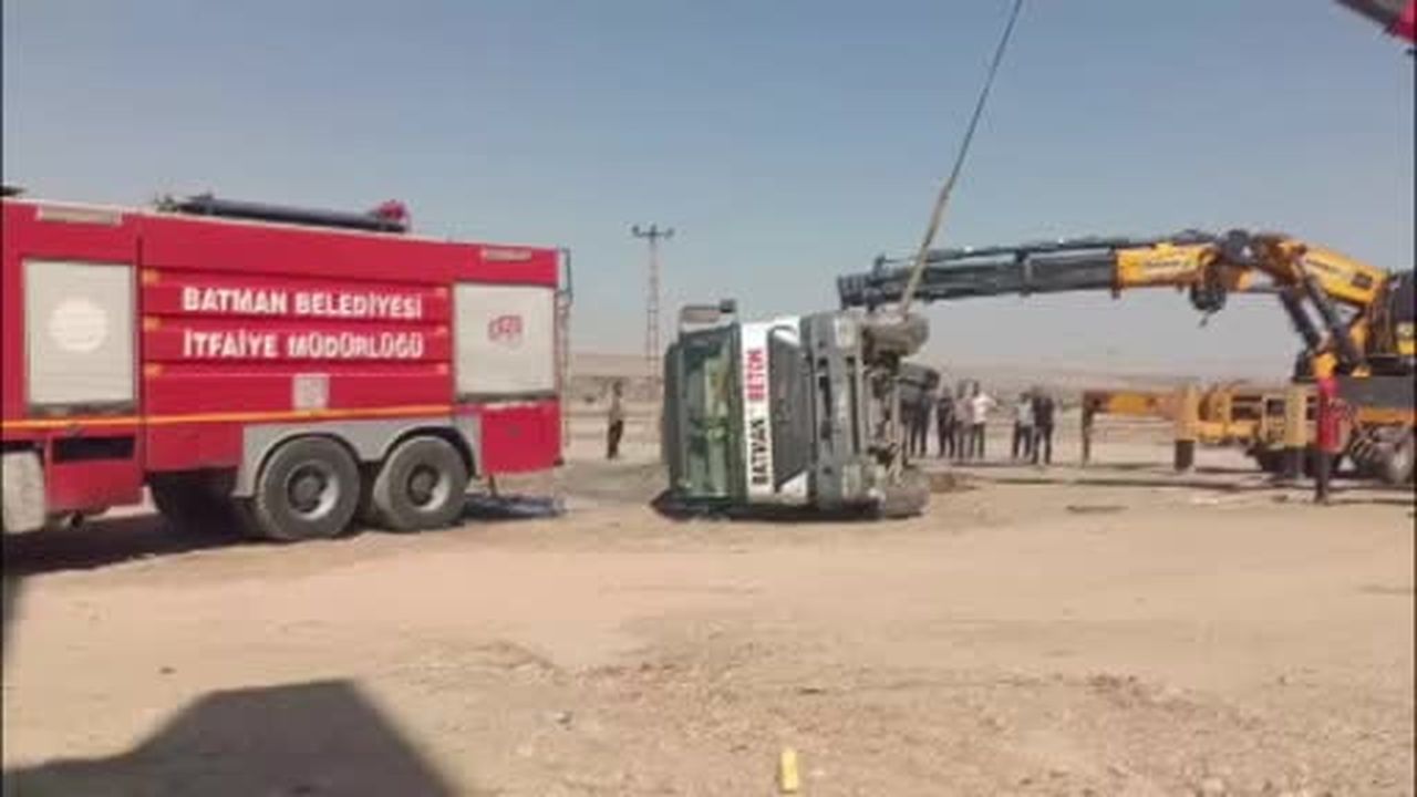 Batman’da beton mikseri devrildi: 1 yaralı