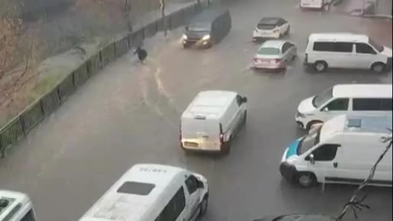 Esenyurt'ta suya kapılan kadın böyle sürüklendi