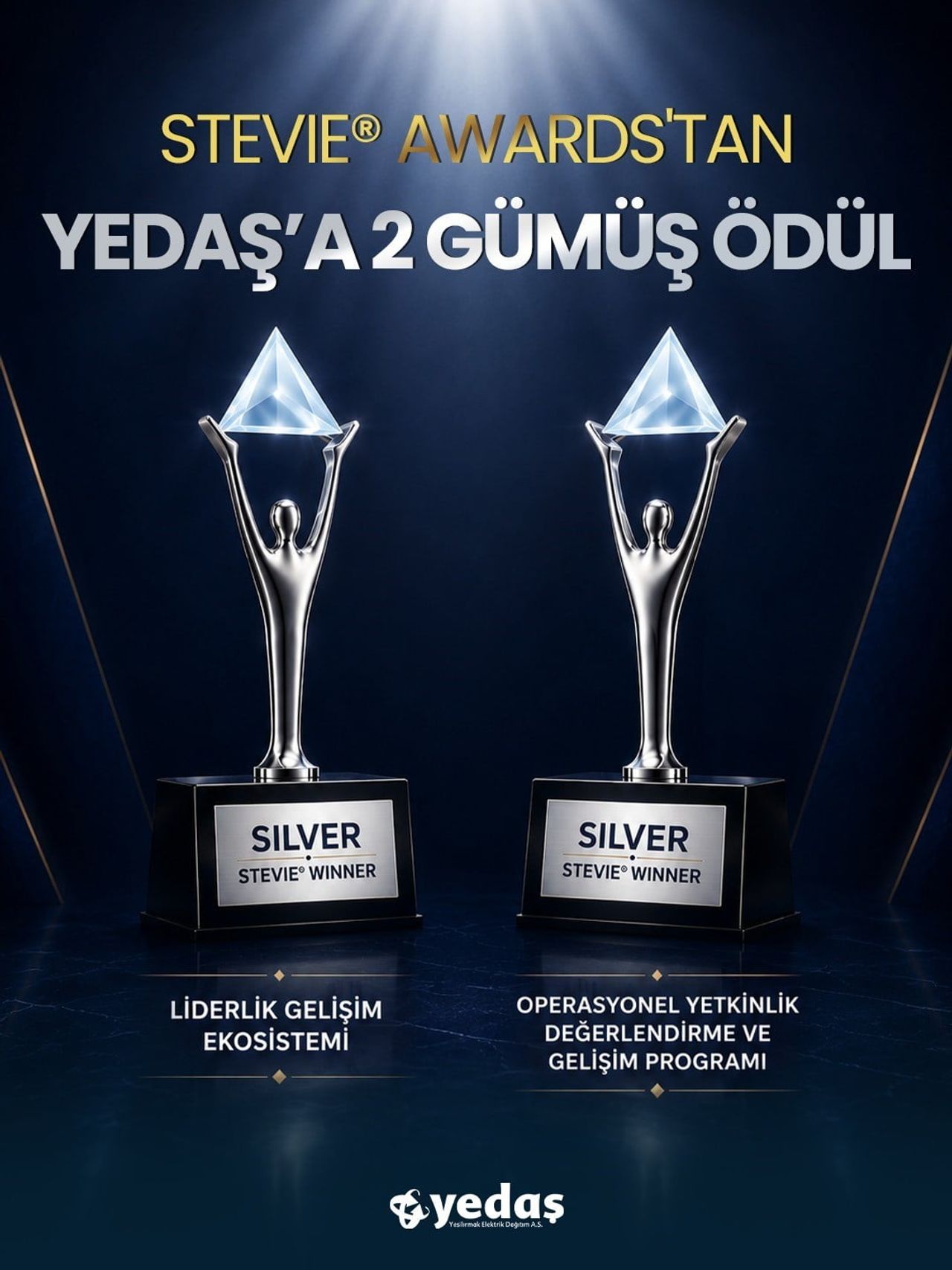 YEŞİLIRMAK ELEKTRİK DAĞITIM A.Ş. (YEDAŞ), STEVİE AWARDS’TAN İKİ GÜMÜŞ ÖDÜLE LAYIK...