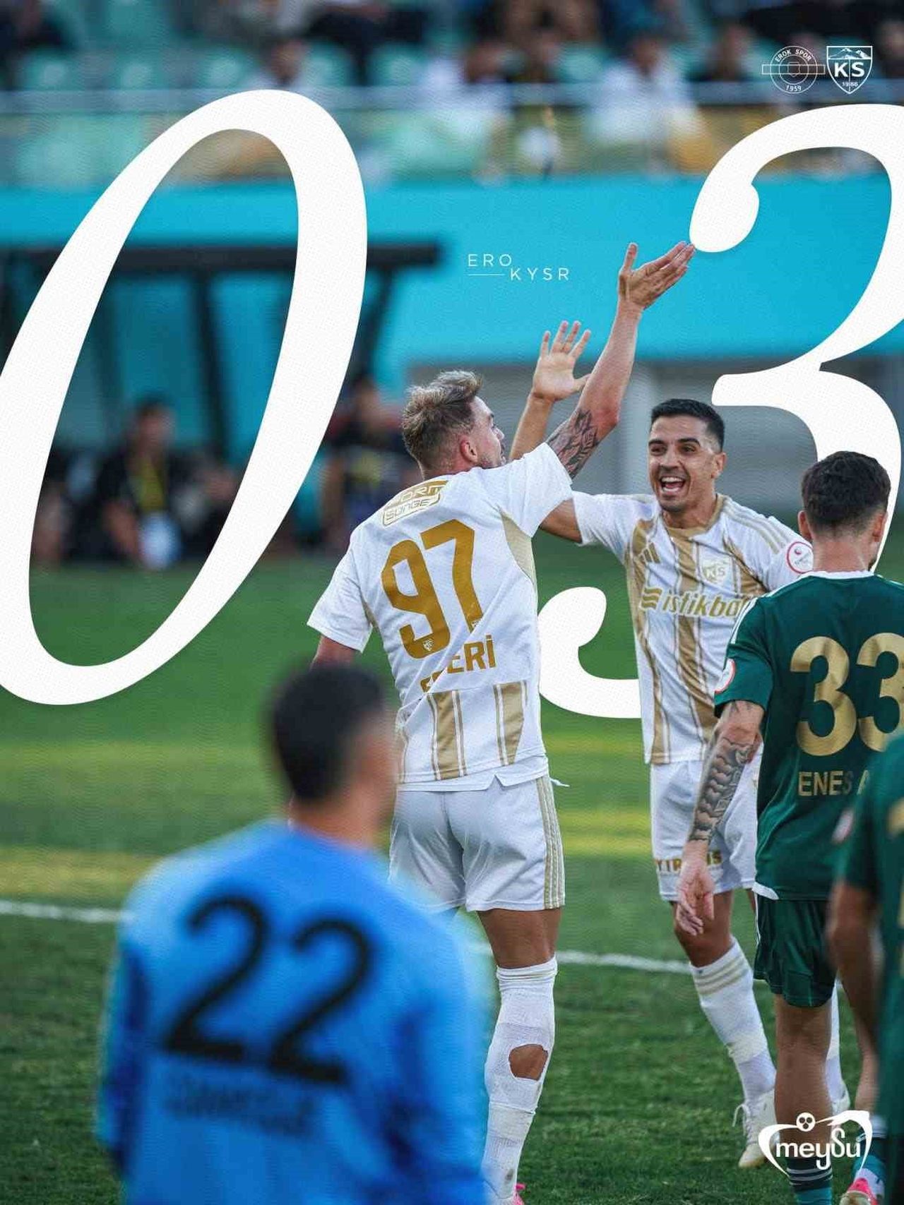 1. LİG’İN 6'INCI HAFTASINDA KAYSERİSPOR, DEPLASMANDA ESENLER EROKSPOR’U 3-0 MAĞLUP ETTİ. MAÇIN...