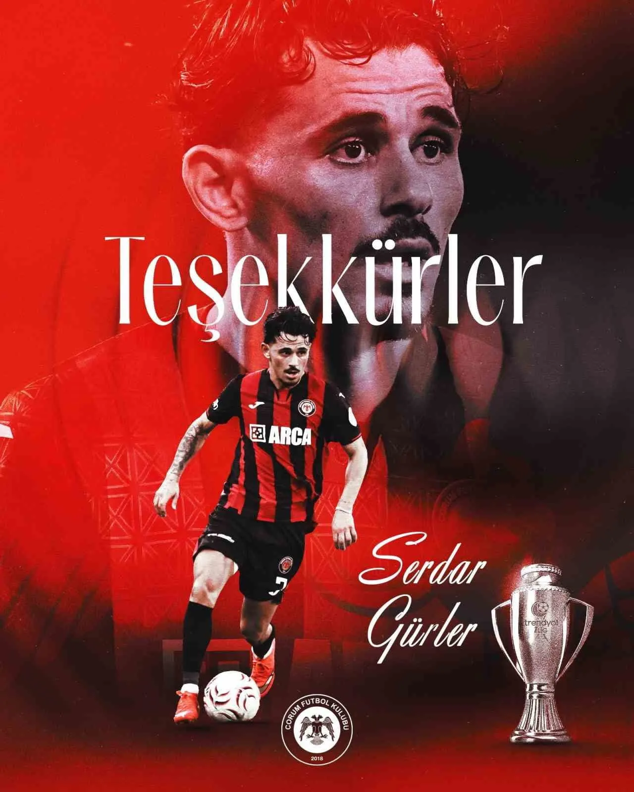 TRENDYOL SÜPER LİG EKİPLERİNDEN ÇORUM FK, SERDAR GÜRLER İLE YOLLARINI AYIRDI.