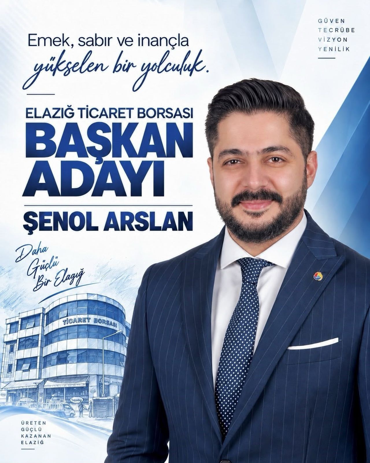 ELAZIĞ TİCARET BORSASI BAŞKAN ADAYI ŞENOL ARSLAN, "ÜYELERİMİZİN NE YAPTIĞINI, NASIL ÜRETİM...