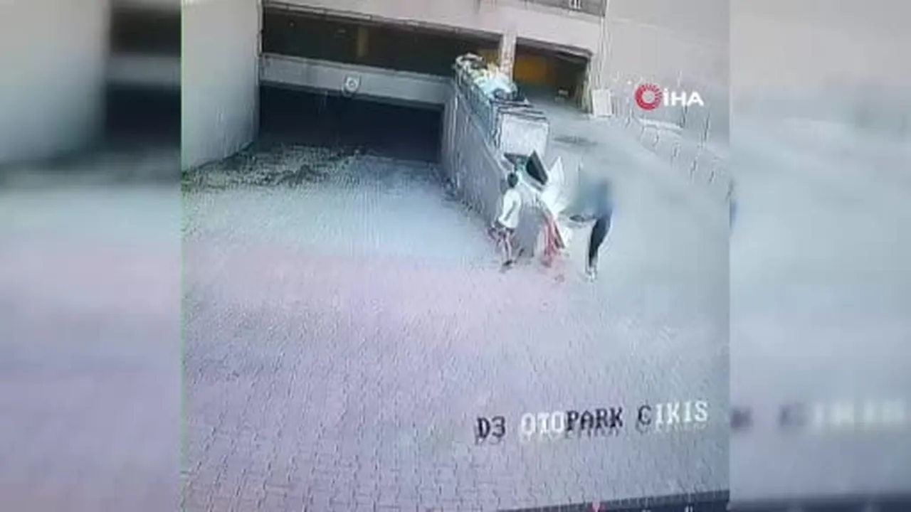 Site otoparkındaki yangının öncesine ait görüntüler ortaya çıktı