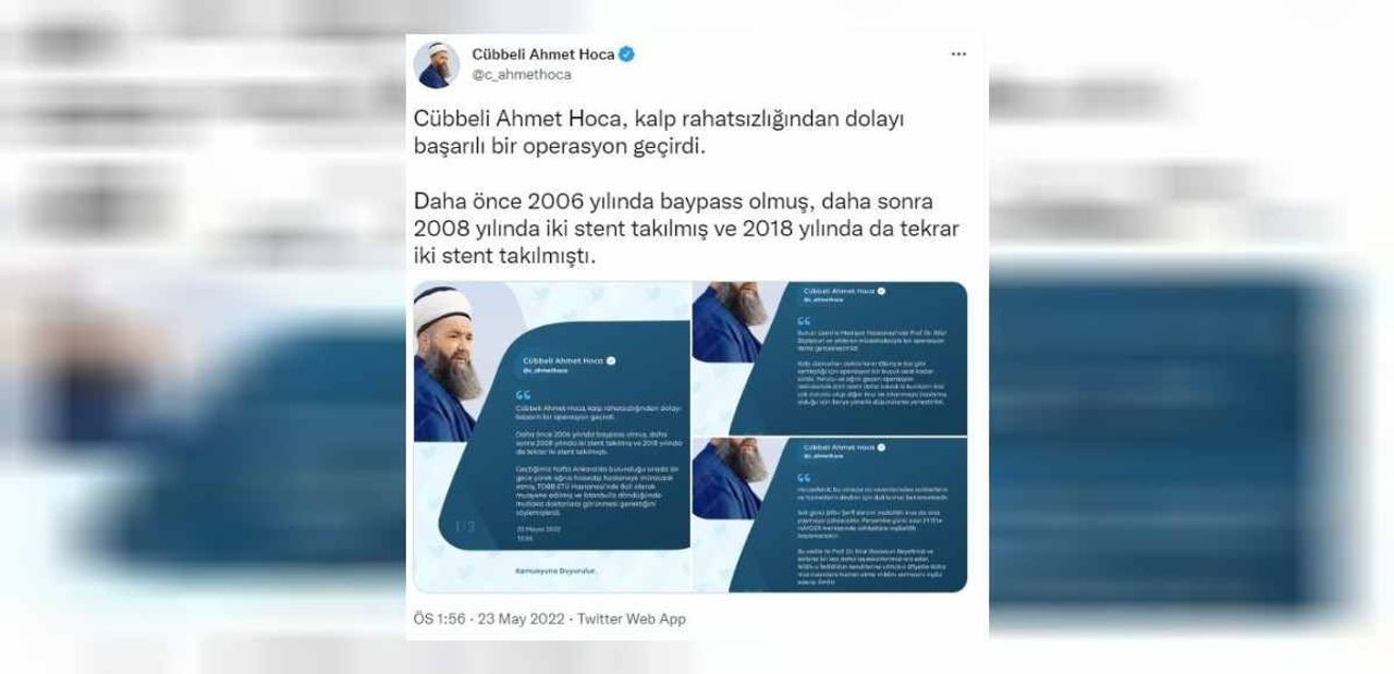 Cübbeli Ahmet Hoca sağlık durumu nasıl?