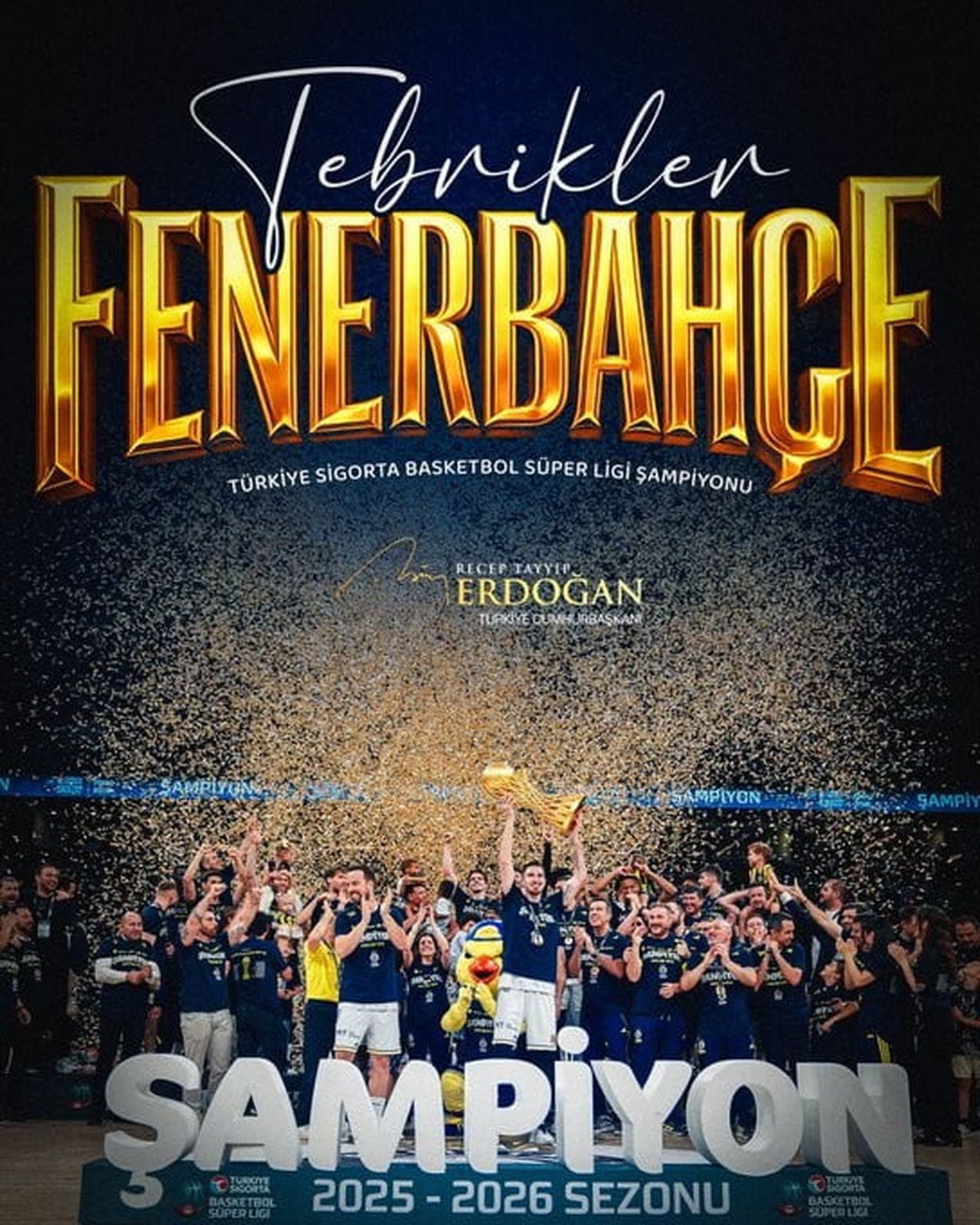 CUMHURBAŞKANI RECEP TAYYİP ERDOĞAN, TÜRKİYE SİGORTA BASKETBOL SÜPER LİGİ ŞAMPİYONU FENERBAHÇE BEKO...
