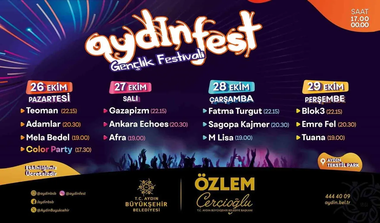 AYDIN BÜYÜKŞEHİR BELEDİYESİ TARAFINDAN BU YIL 6’NCI KEZ DÜZENLENECEK OLAN AYDINFEST GENÇLİK...
