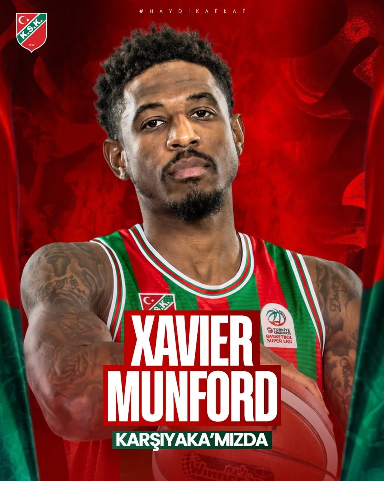 KARŞIYAKA BASKETBOL, 34 YAŞINDAKİ ABD'Lİ BASKETBOLCU XAVİER MUNFORD’U KADROSUNA KATTIĞINI...