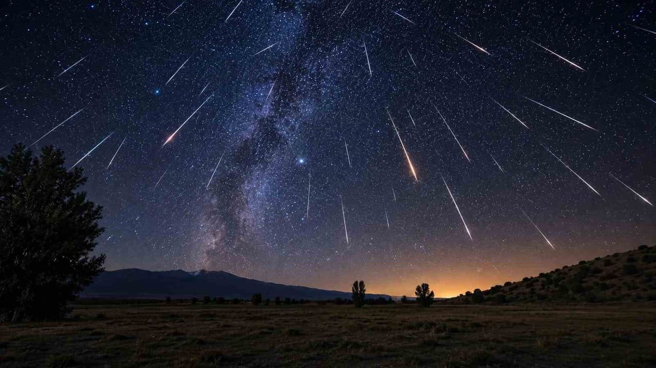 ERZİNCAN SEMALARINDA HALK ARASINDA "YILDIZ KAYMASI" OLARAK BİLİNEN PERSEİD METEOR YAĞMURU, GECE...