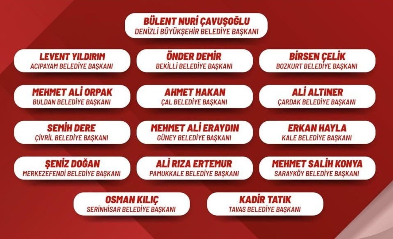 DENİZLİ BÜYÜKŞEHİR BELEDİYE BAŞKANI BÜLENT NURİ ÇAVUŞOĞLU, KENDİSİYLE BİRLİKTE HAREKET EDEN 15...