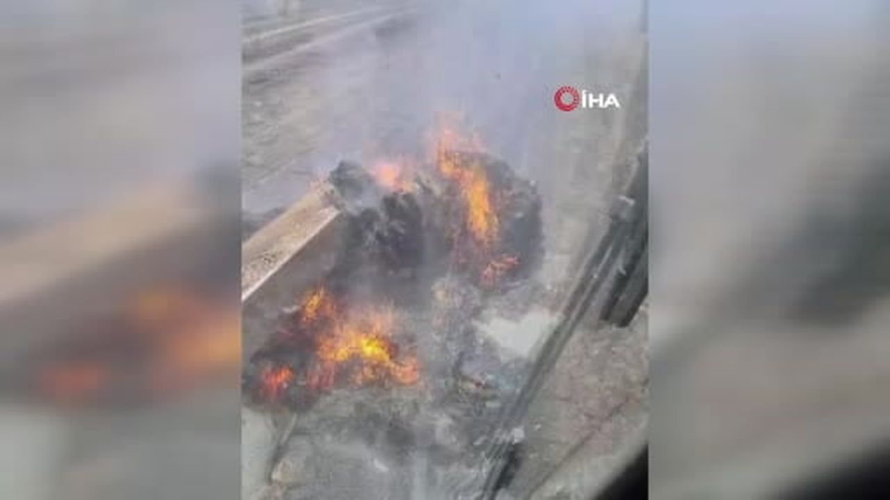 Tekirdağ'da anız yangını: 250 dönüm alan ve yaklaşık 100 saman balyası kül oldu