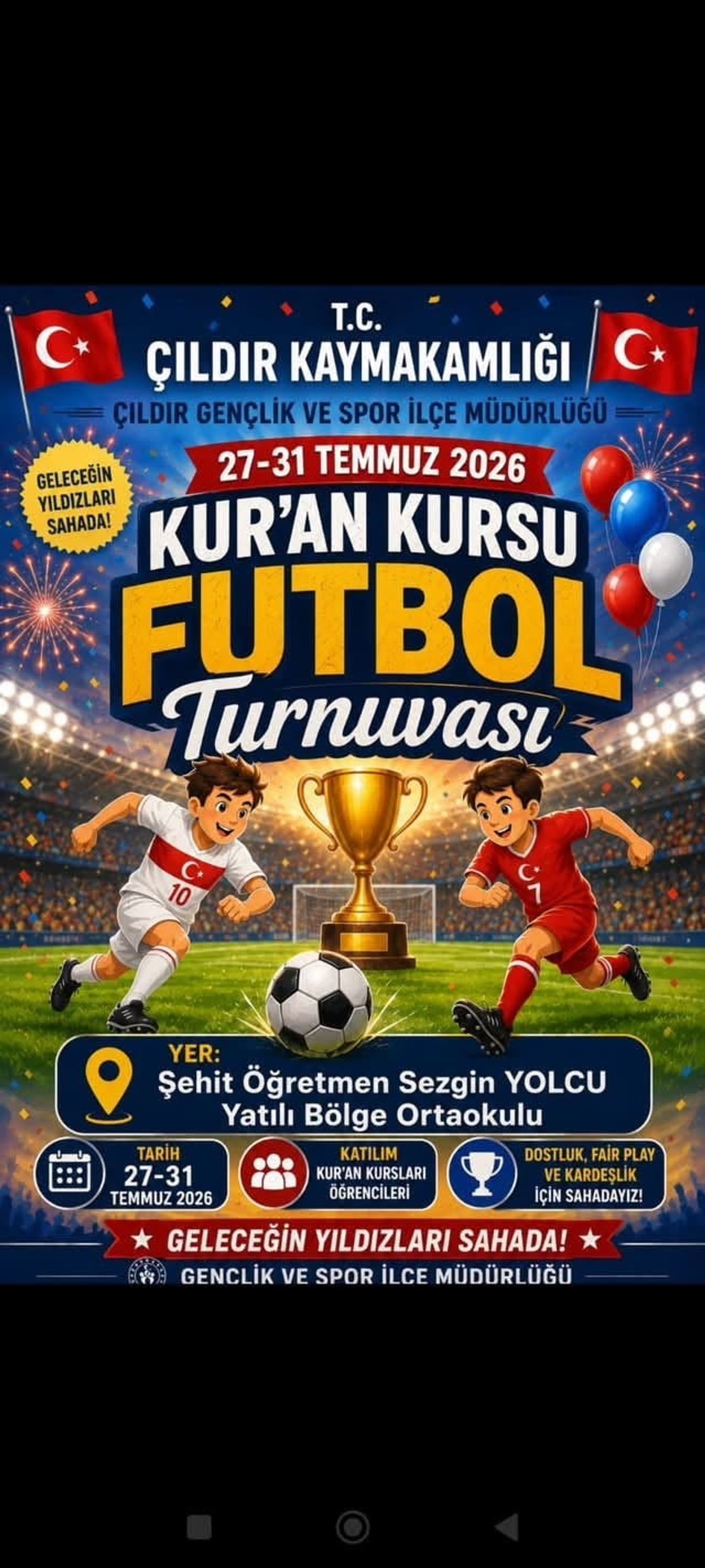 KAYMAKAMLIK TARAFINDAN KUR'AN KURSLARI ARASI FUTBOL TURNUVASI DÜZENLENİYOR. (OLGUN...