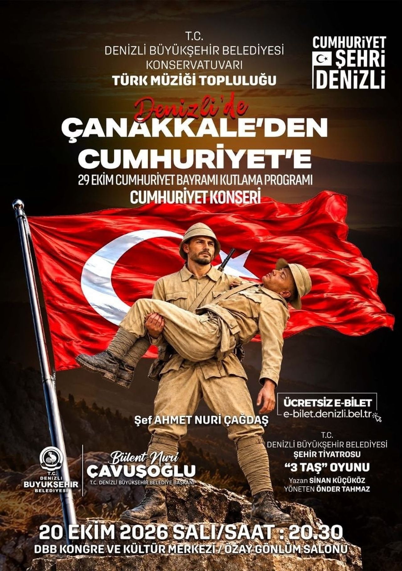 DENİZLİ BÜYÜKŞEHİR BELEDİYESİ, 29 EKİM CUMHURİYET BAYRAMI’NI MİLLİ BİRLİK VE BERABERLİK RUHUNA...