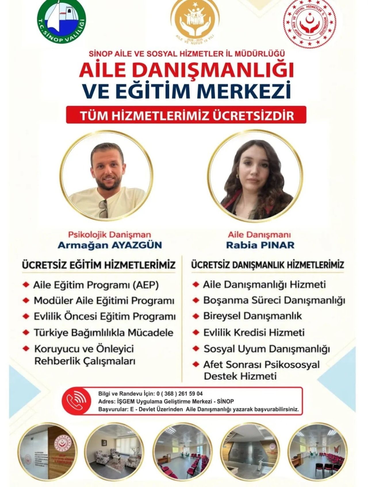 SİNOP AİLE VE SOSYAL HİZMETLER İL MÜDÜRLÜĞÜ BÜNYESİNDE FAALİYET GÖSTEREN AİLE DANIŞMANLIĞI VE...