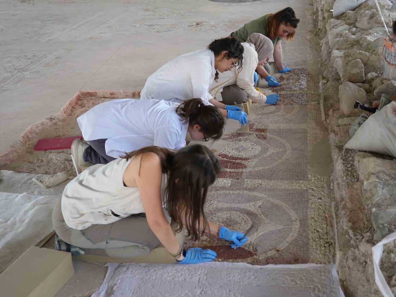 TÜRKİYE'NİN EN BÜYÜK ÜÇ ROMA VİLLASINDAN BİRİ OLARAK KABUL EDİLEN VİLLADAKİ MOZAİKLER KURTARILARAK...