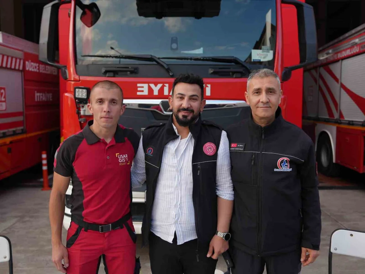 DÜZCE BELEDİYESİ AFET İŞLERİ VE RİSK YÖNETİMİ MÜDÜRÜ MEHMET CANER POLAT, (SAĞ BAŞTA) GIS-FRANCE...