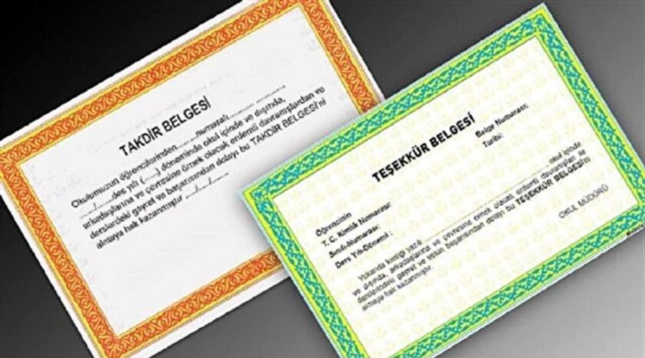 e-Okul VBS ile takdir ve teşekkür belgesi hesaplama