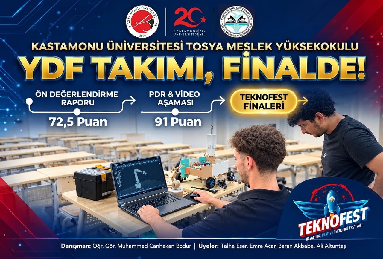 KASTAMONU ÜNİVERSİTESİ ÖĞRENCİLERİ, TEKNOFEST 2026 KAPSAMINDA DÜZENLENEN ROBOLİG YARIŞMASI’NDA...